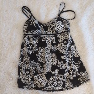 Mainstream Black and White Floral Paisley One Piece Swimsuit 14